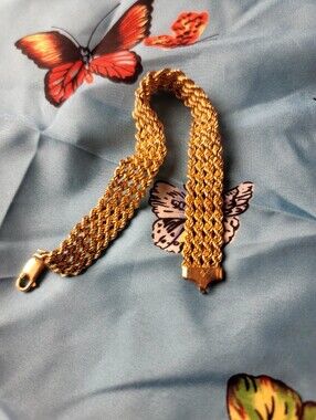 10k 7 Inch Yellow Gold Bracelet Multi Strand Twisted Rope Chain Bracelet 7.7g